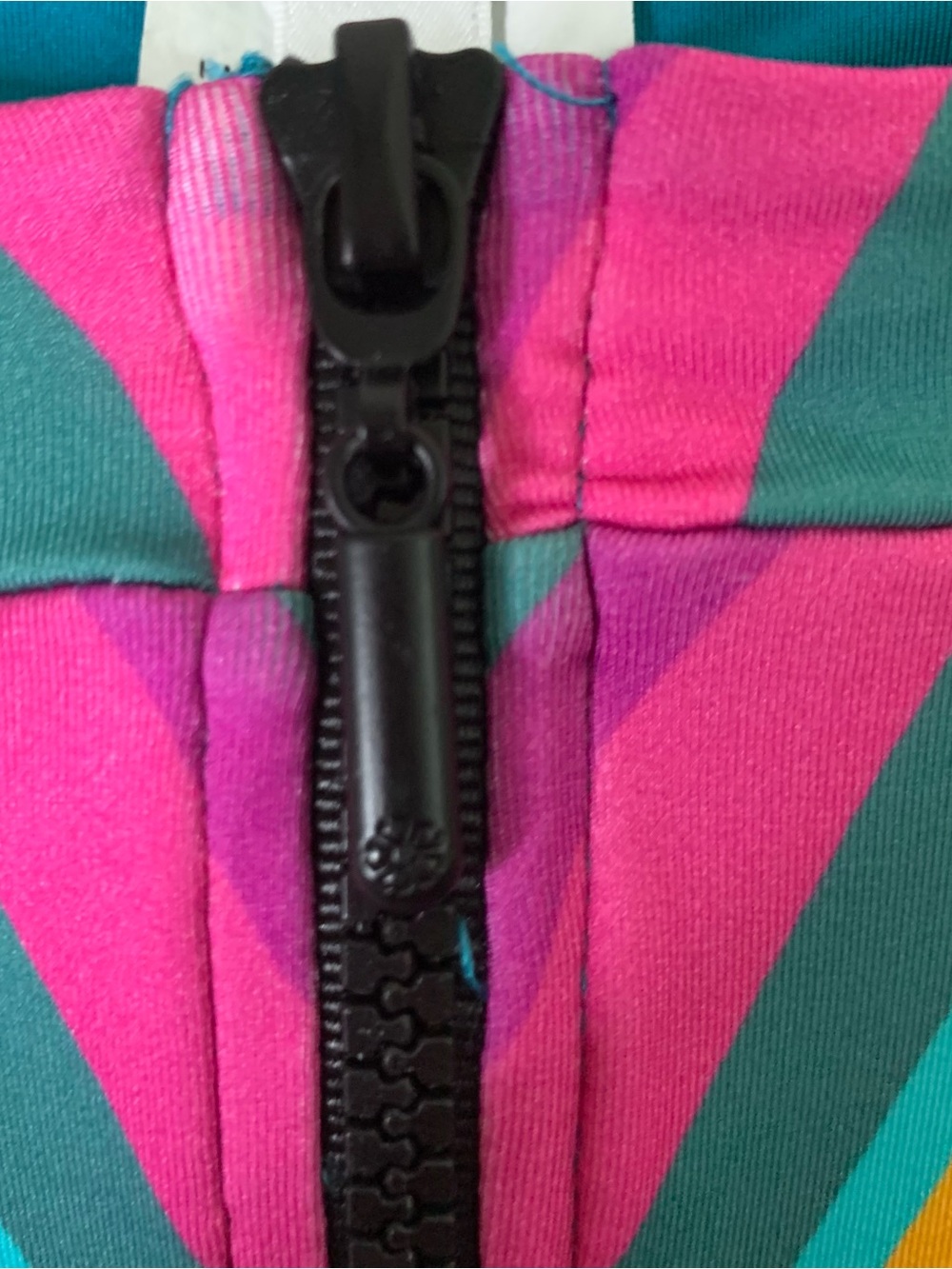 Trina Turk Louvre Paddle colorful,  chevron zigzag LS one piece swimsuit L - Picture 5 of 10